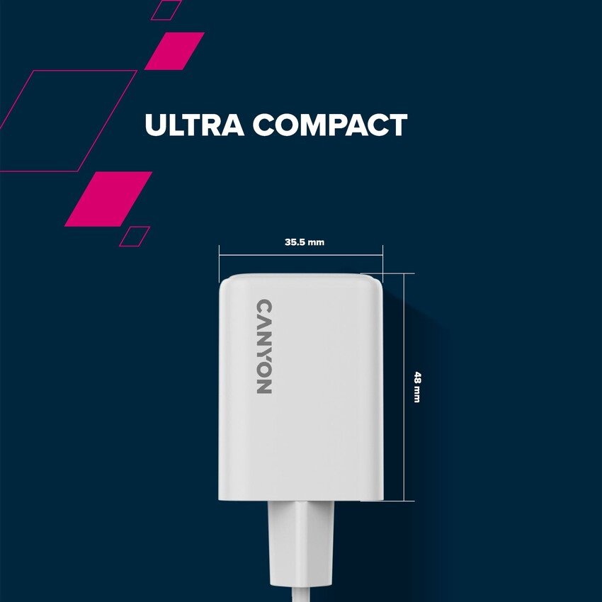 CANYON charger CU45AC GaN 45W 2xPD EU White