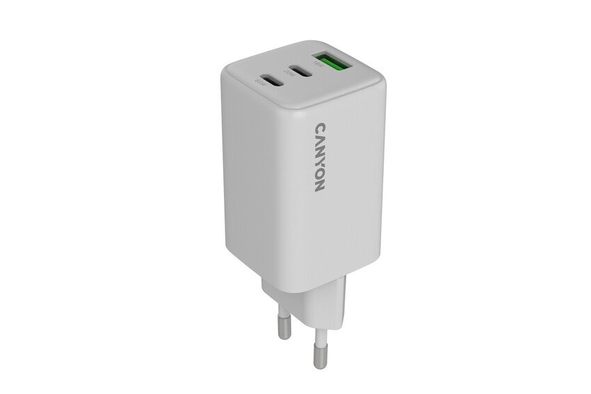 CANYON charger CU65ACC GaN 65W 2xPD 1xQC EU White