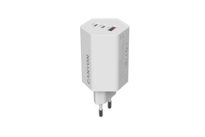 CANYON charger HEXAGON 65 GaN 65W 2xPD 1xQC EU White
