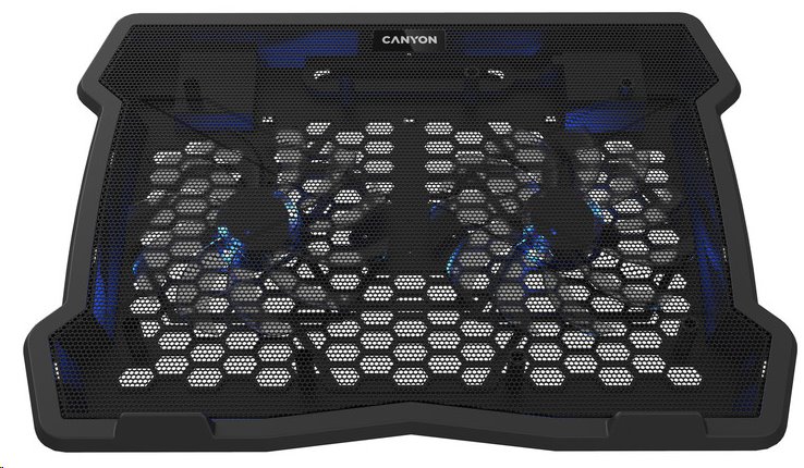 CANYON Chladící podstavec NS03 pro notebook 10-15.6", LED podsvícení, 2x ventilátor, 340x265x30mm