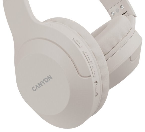 CANYON headset BTHS-3, USB-C, BT V5.1 JL6956, baterie 300mAh až 15h, 20Hz-20KHz, béžová (slonová kost)