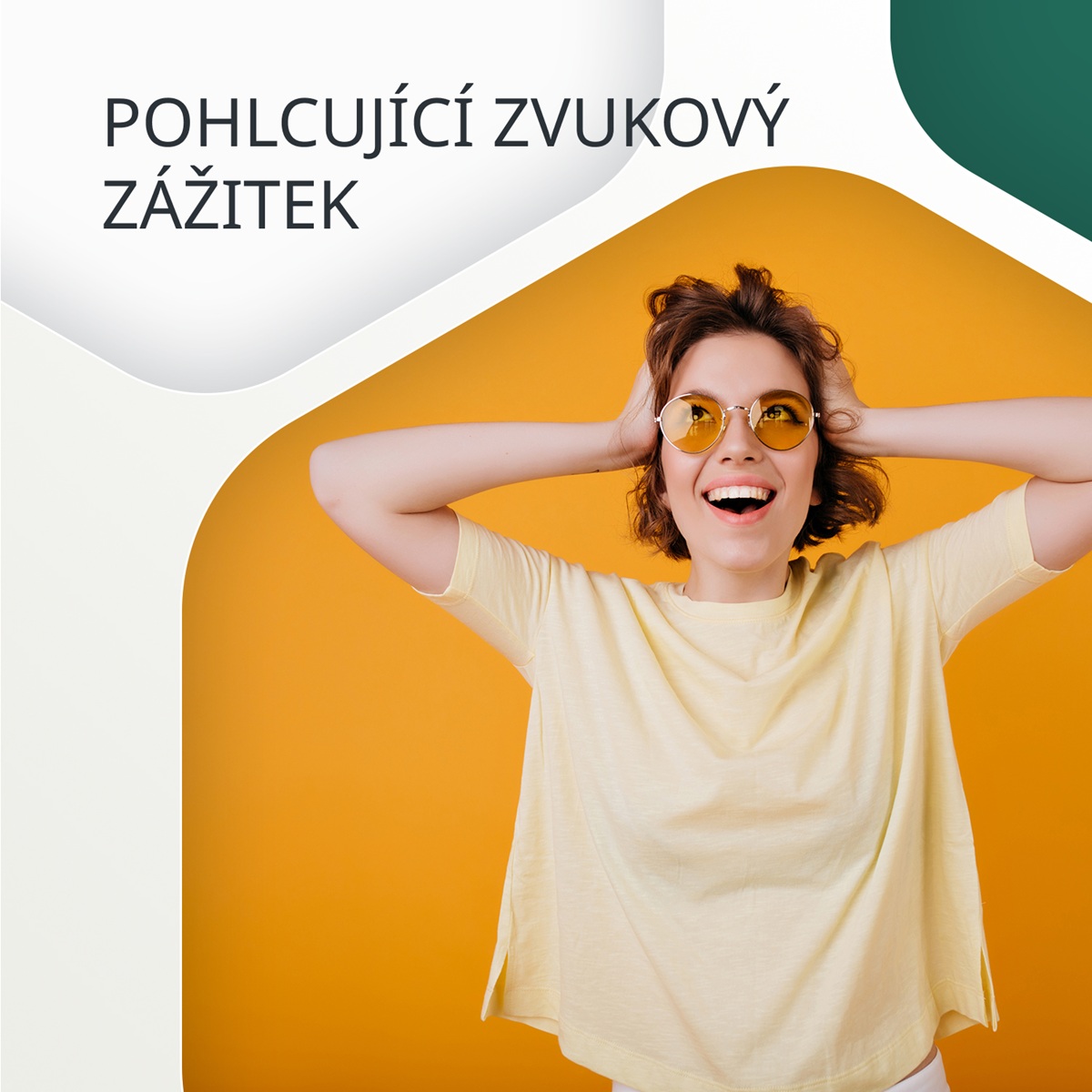 CANYON headset HEXAGON 7 TWS ANC+ENC Wireless Charge Black Yellow