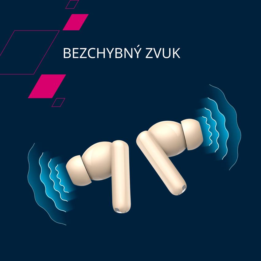 CANYON headset OnGo TWS-10 ANC+ENC Béžová