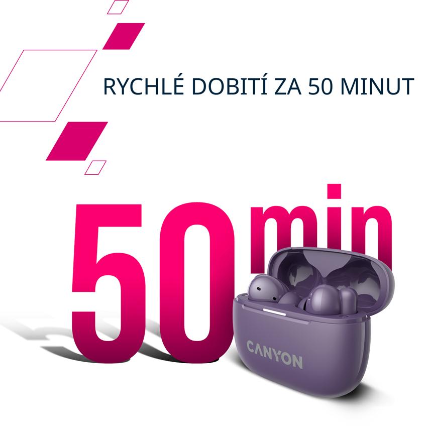 CANYON headset OnGo TWS-10 ANC+ENC Béžová