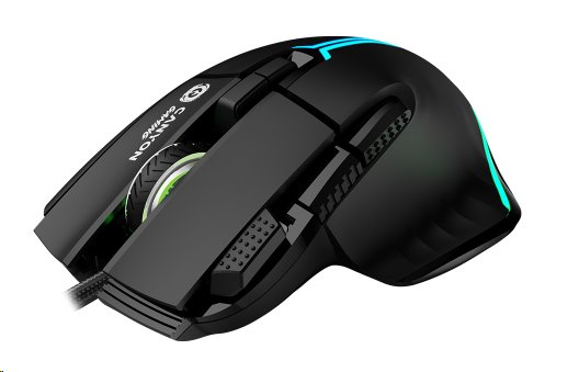 CANYON Herní drátová myš Fortnax GM-636, optická, RGB, až 20 000 DPI, 9tl. programovatelných, černá