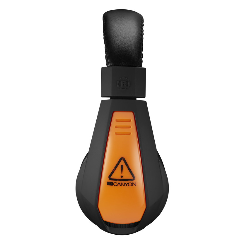 CANYON Herní headset STAR RAIDER GH-1A, 3,5mm jack, ovládání hlasitosti, 2v1, 3.5mm adapter, kabel 2m, černá/oranžová