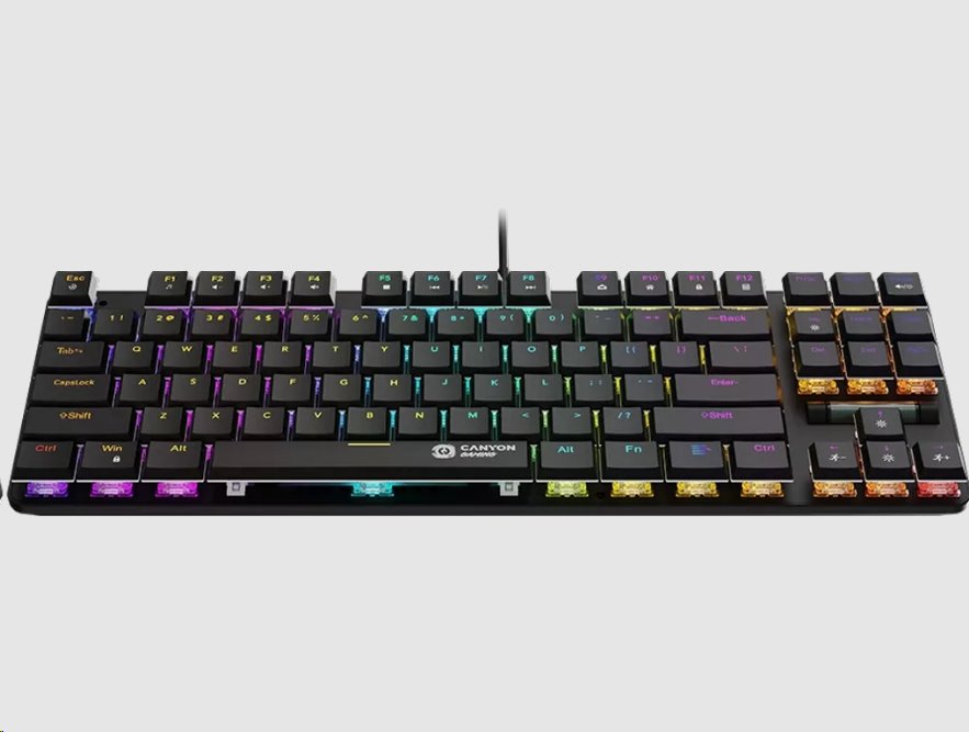 CANYON Herní klávesnice Cometstrike TLK GK-50, mechanická, drátová, multimediální, podsvícená, 87 kláves, CS layout
