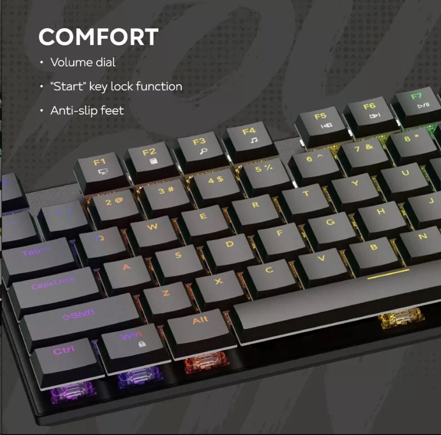 CANYON Herní klávesnice Cometstrike TLK GK-55, mechanická, drátová, multimediální, podsvícená, 105 kláves, CS layout