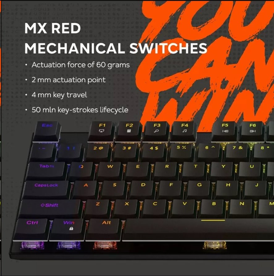 CANYON Herní klávesnice Cometstrike TLK GK-55, mechanická, drátová, multimediální, podsvícená, 105 kláves, CS layout