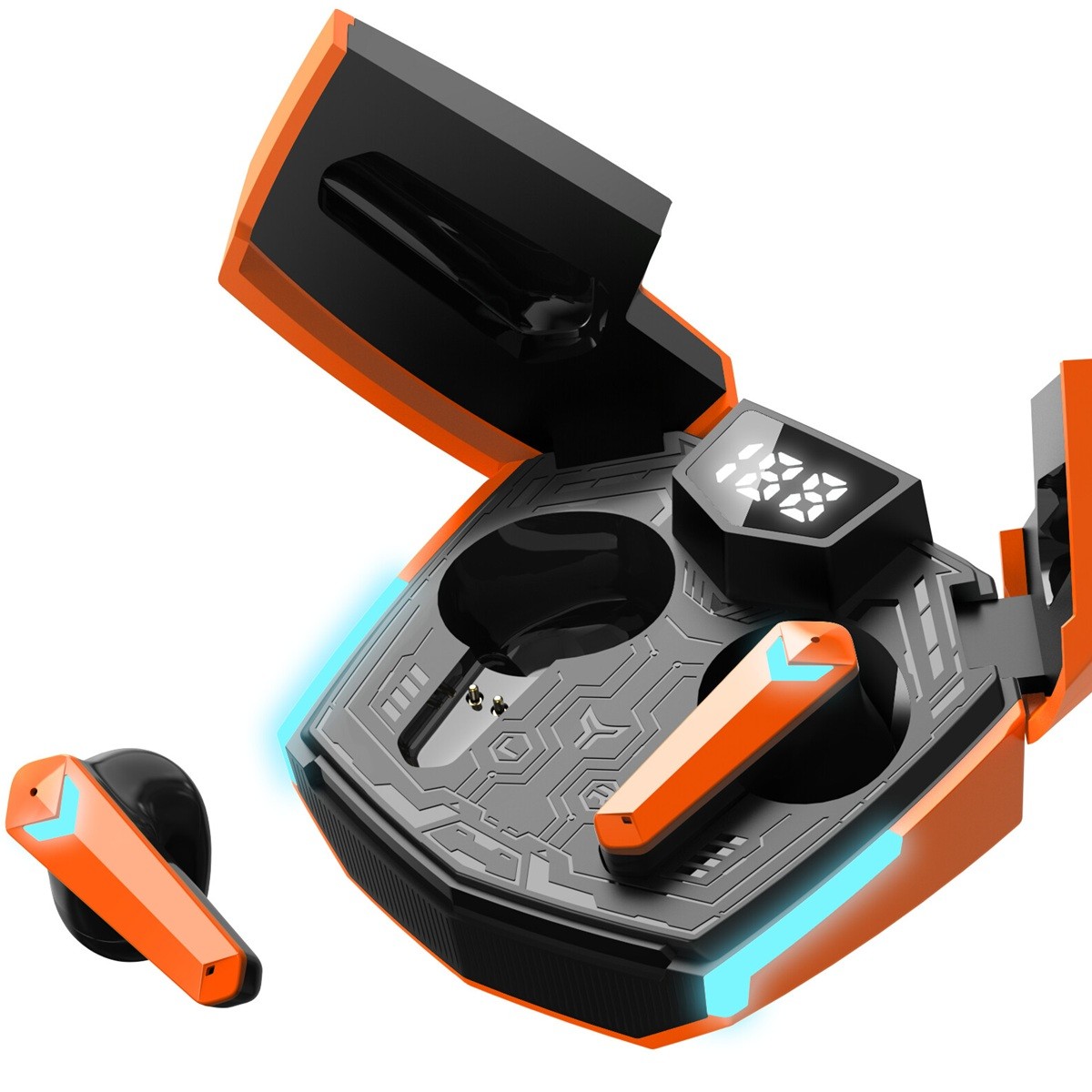 CANYON herní TWS Doublebee GTWS-2, BT sluchátka s mikrofonem, oranžová