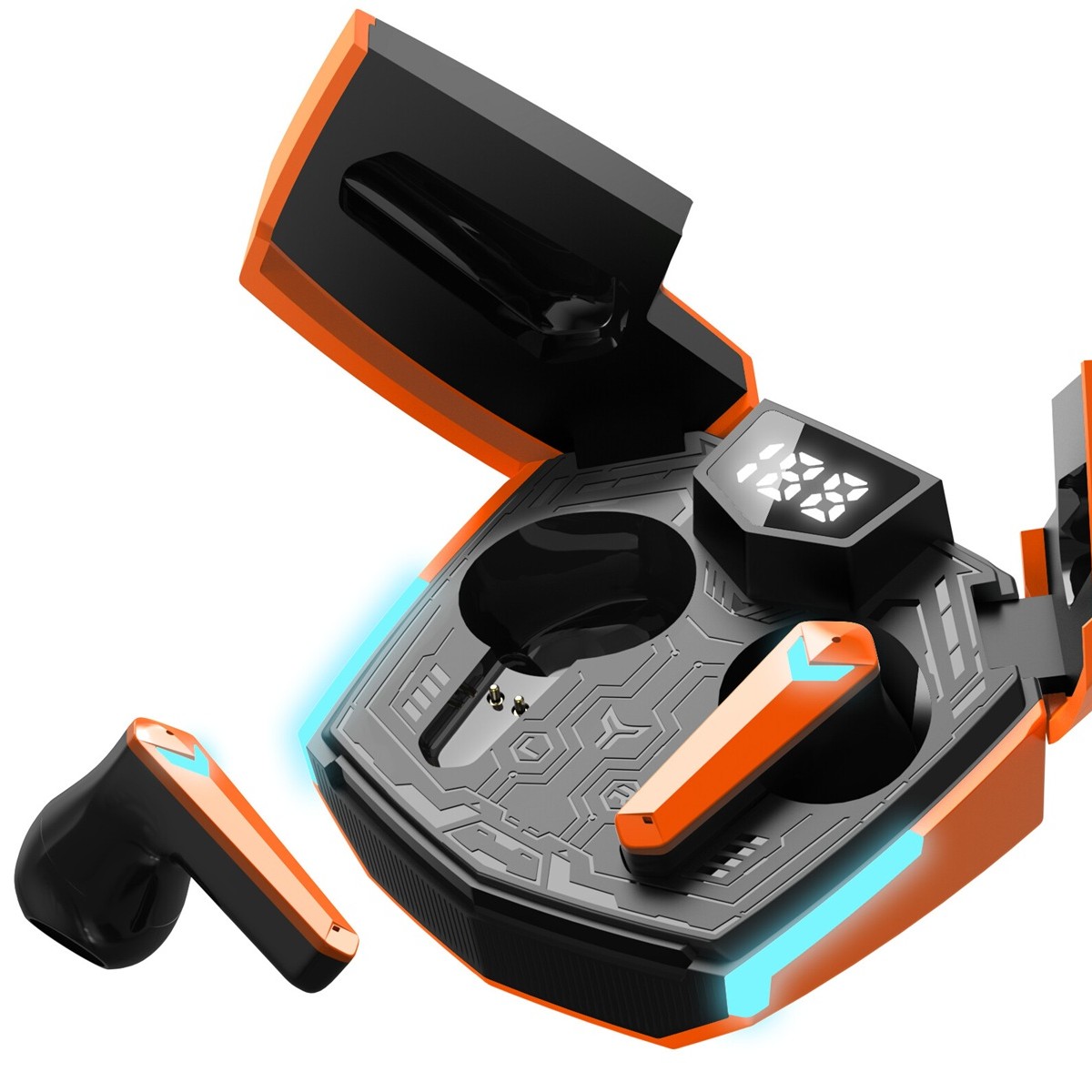 CANYON herní TWS Doublebee GTWS-2, BT sluchátka s mikrofonem, oranžová