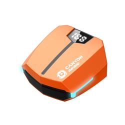 CANYON herní TWS Doublebee GTWS-2, BT sluchátka s mikrofonem, oranžová