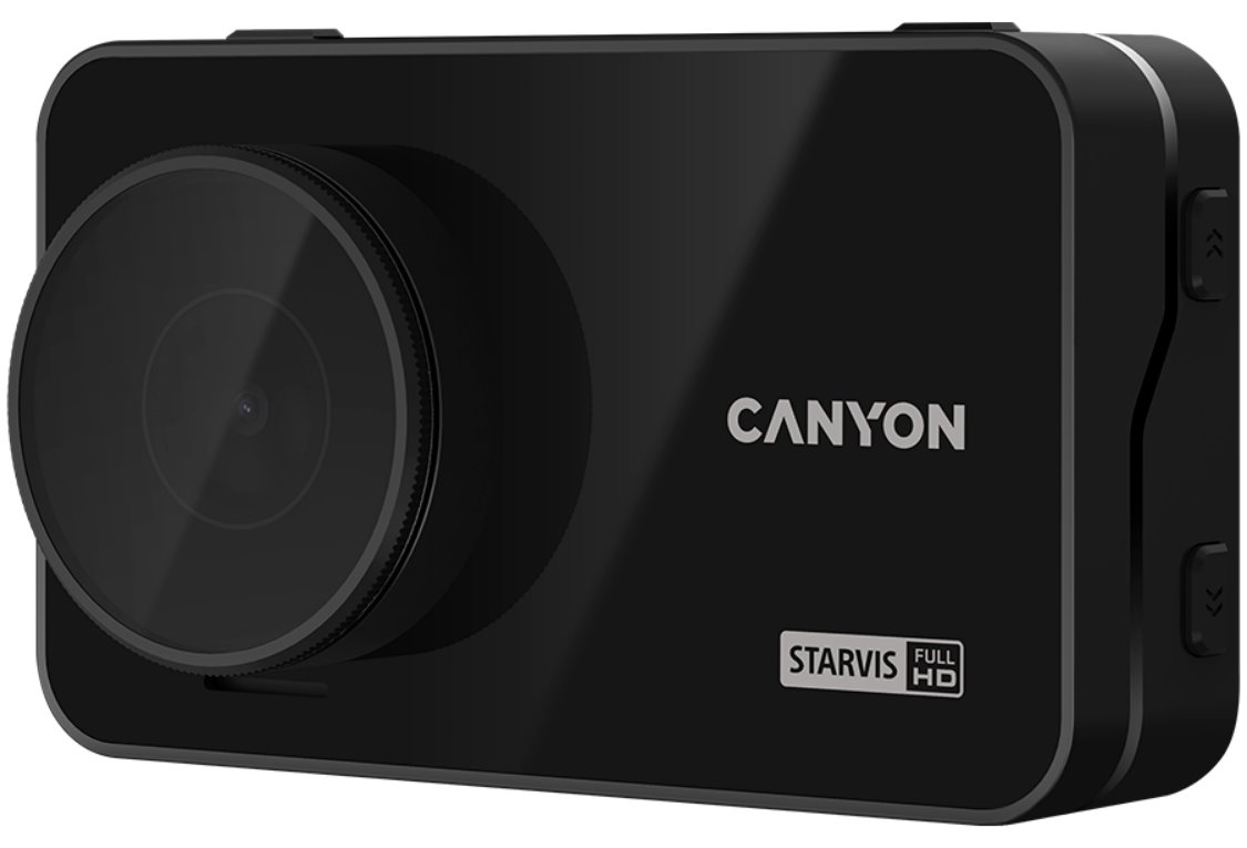 CANYON kamera do auta DVR25GPS,WQHD@60fps,CMOS sensor Sony,úhel 140°,Wi-Fi,USB-C,detekce pohybu,noční vidění