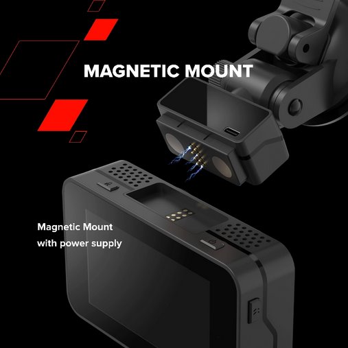 CANYON kamera do auta DVR25GPS,WQHD@60fps,CMOS sensor Sony,úhel 140°,Wi-Fi,USB-C,detekce pohybu,noční vidění