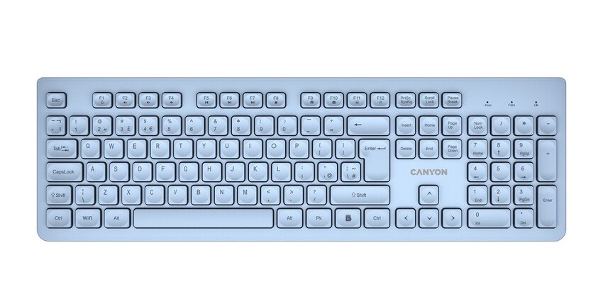 CANYON klasická USB klávesnice, omývatelná, černá