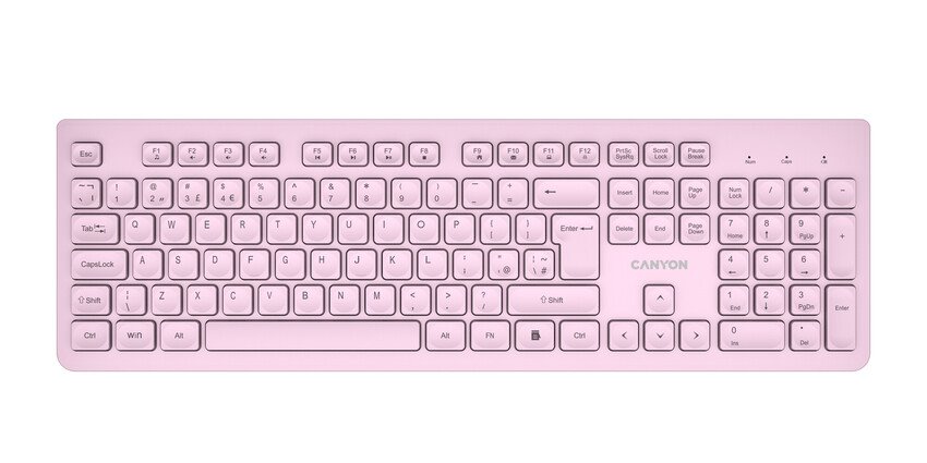 CANYON klasická USB klávesnice, omývatelná, černá