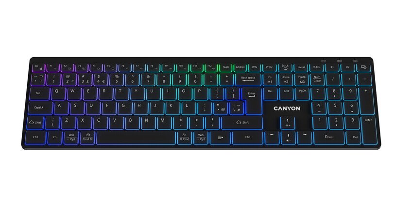 CANYON klasická USB klávesnice, omývatelná, černá