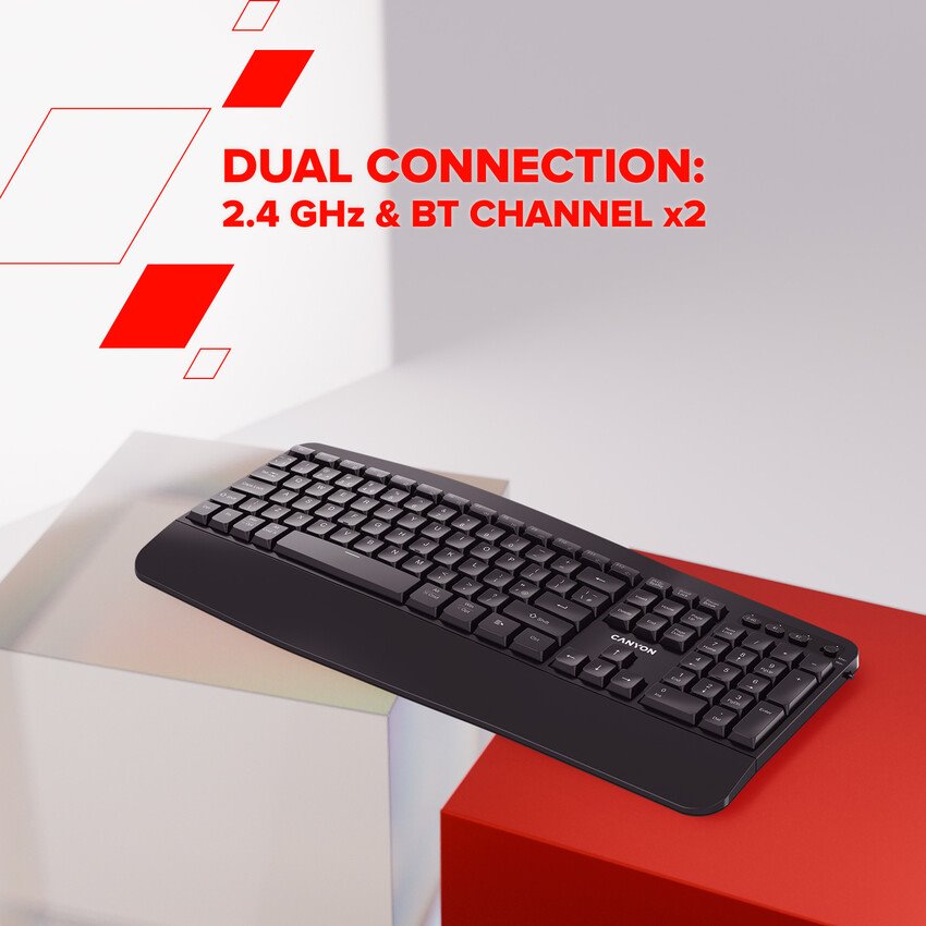 CANYON klasická USB klávesnice, omývatelná, černá