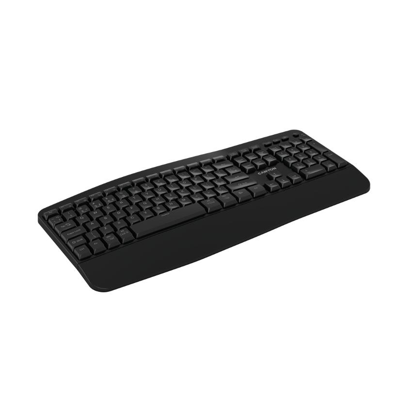 CANYON klasická USB klávesnice, omývatelná, černá