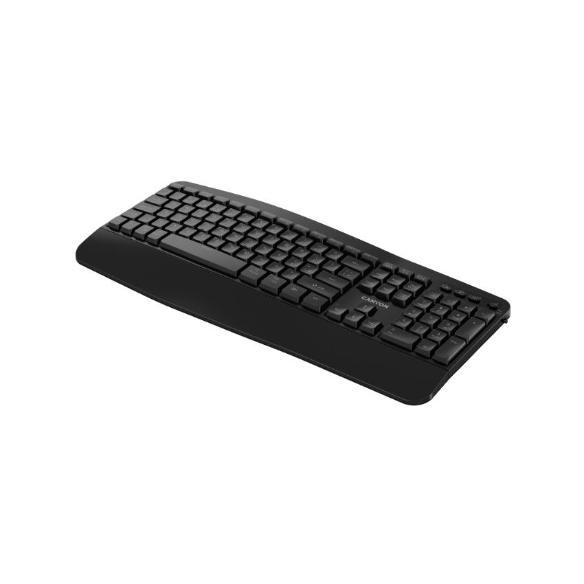 CANYON klasická USB klávesnice, omývatelná, černá