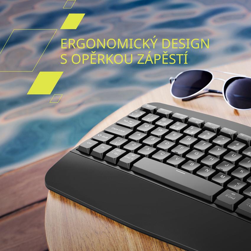 CANYON klasická USB klávesnice, omývatelná, černá