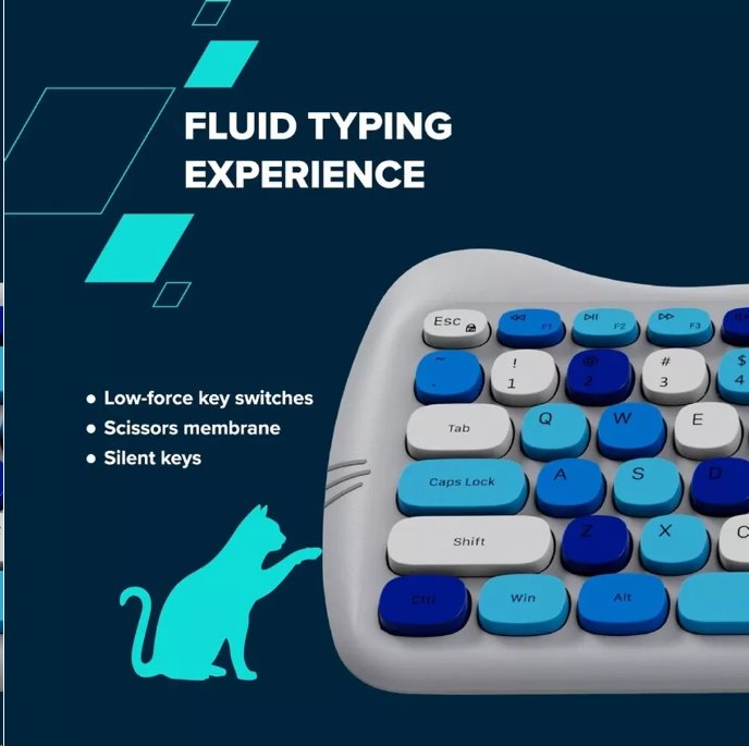 CANYON Kitty edice HSET-W6, bezdrátový SET CS klávesnice + optická myš + ochranné pouzdro + podložka, šedofialová