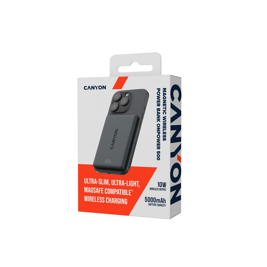 CANYON magnetic power bank OnPower 500, Black