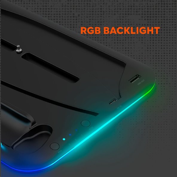CANYON multifunkční chladící stojan pro PS5, nabíjení 2 PS5 ovladačů, RGB podsvícení, černý