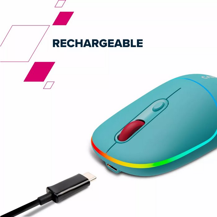 CANYON myš optická bezdrátová MW-22, RGB, 800/1200/1600 dpi, 4 tl, BT+2,4GHz, baterie 650mAh, dark grey