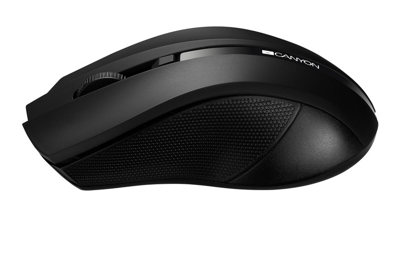 CANYON myš optická bezdrátová MW-5, nastavitelné rozlišení 800/1200/1600 dpi, 4 tl, USB reciever, černá