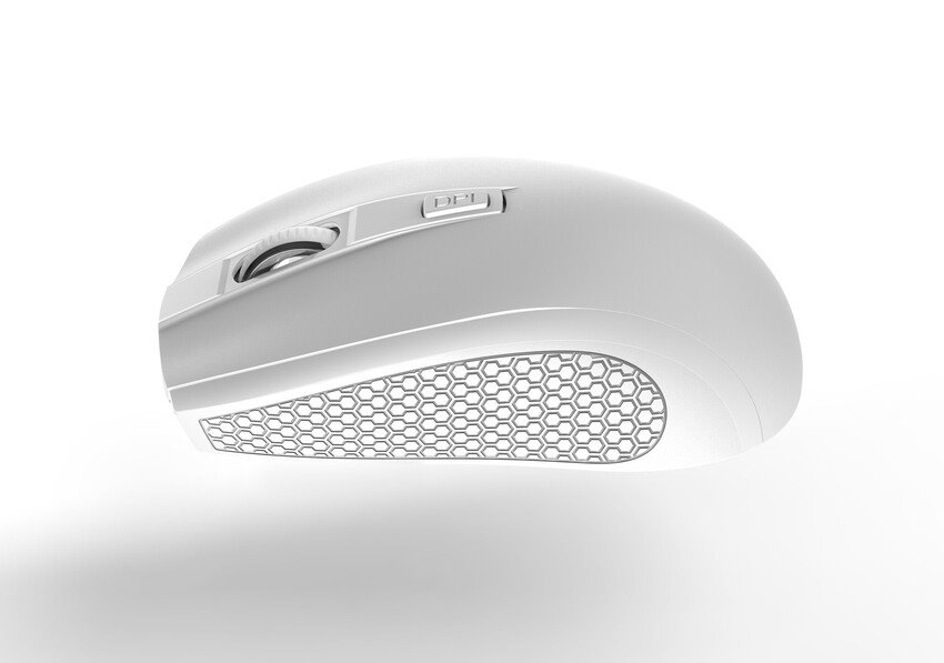 CANYON myš optická bezdrátová MW-7, nastavitelné rozlišení 800/1200/1600 dpi, 4 tl, USB dongle, 1xAA, bílá