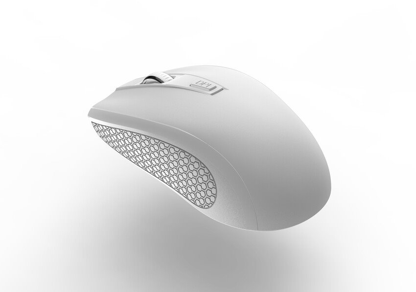 CANYON myš optická bezdrátová MW-7, nastavitelné rozlišení 800/1200/1600 dpi, 4 tl, USB dongle, 1xAA, bílá