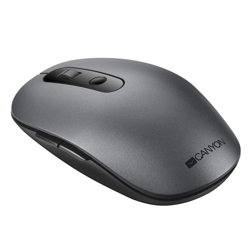 CANYON myš silent optická 2v1 bezdrátová CMSW09, nastavitelné rozlišení 800/1000/1200/1500dpi, 2v1 (BT/2.4GHz), šedá