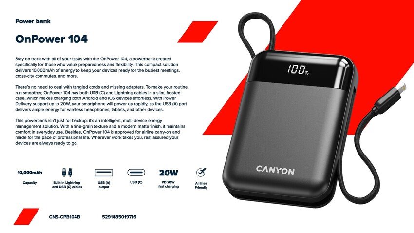 CANYON powerbanka 20000