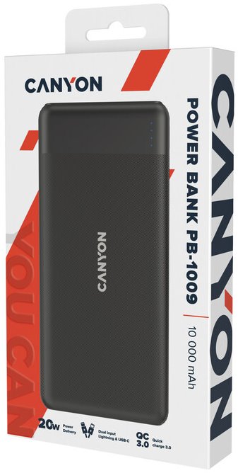 CANYON Power Bank PB-1009B,10 000mAh černá
