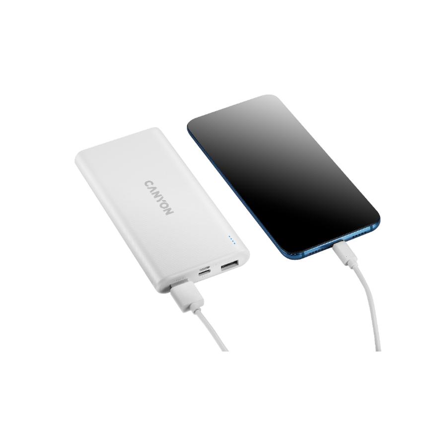 CANYON Power Bank PB-106W,10000mAh,bílá