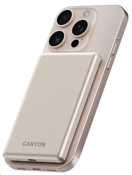 CANYON Power bank PB-505 slim Magsafe 5000 mAh PD20W, Beige