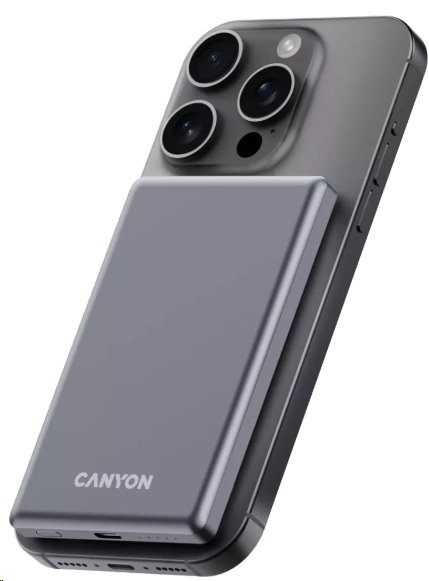 CANYON Power bank PB-505 slim Magsafe 5000 mAh PD20W Dark Grey