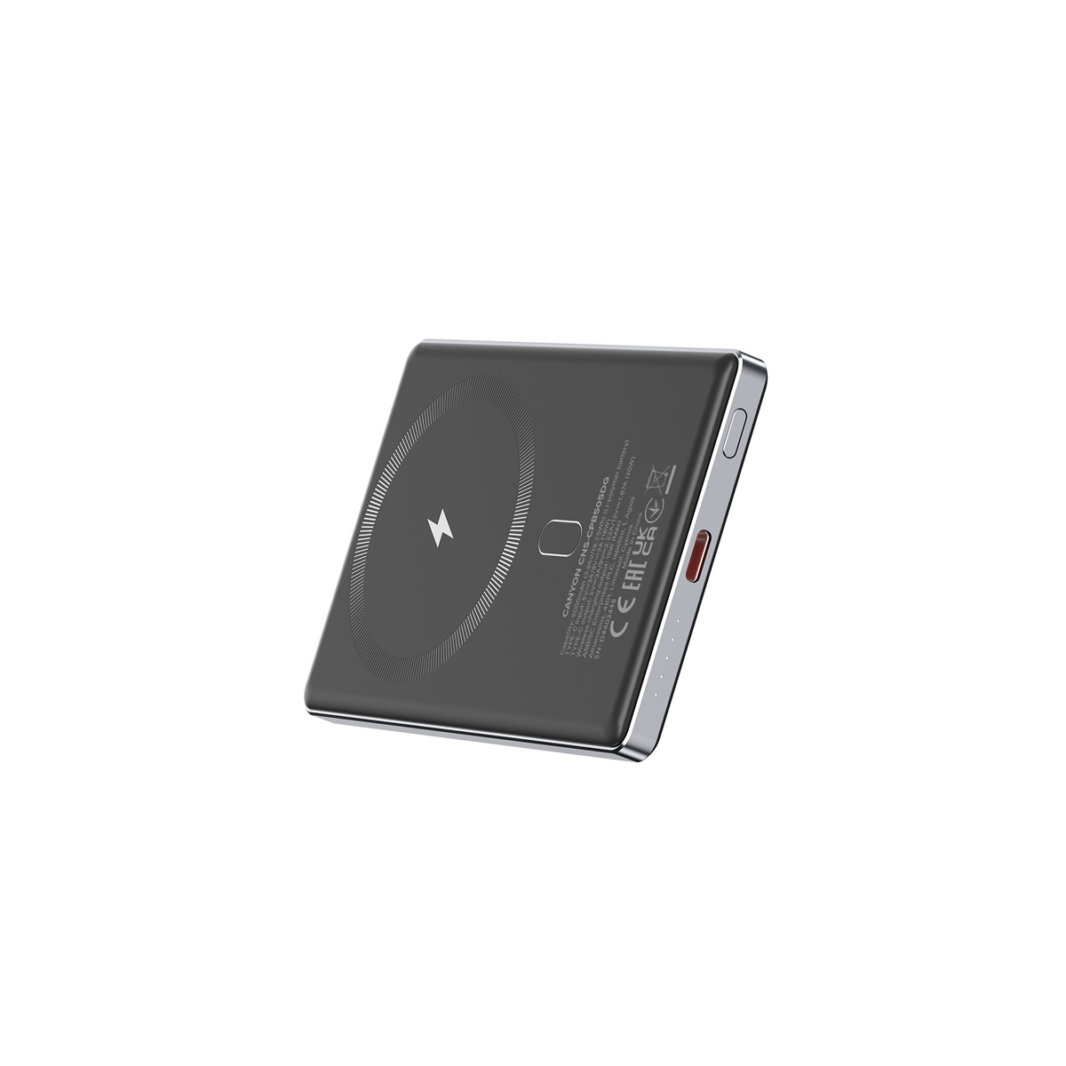 CANYON Power bank PB-505 slim Magsafe 5000 mAh PD20W Dark Grey
