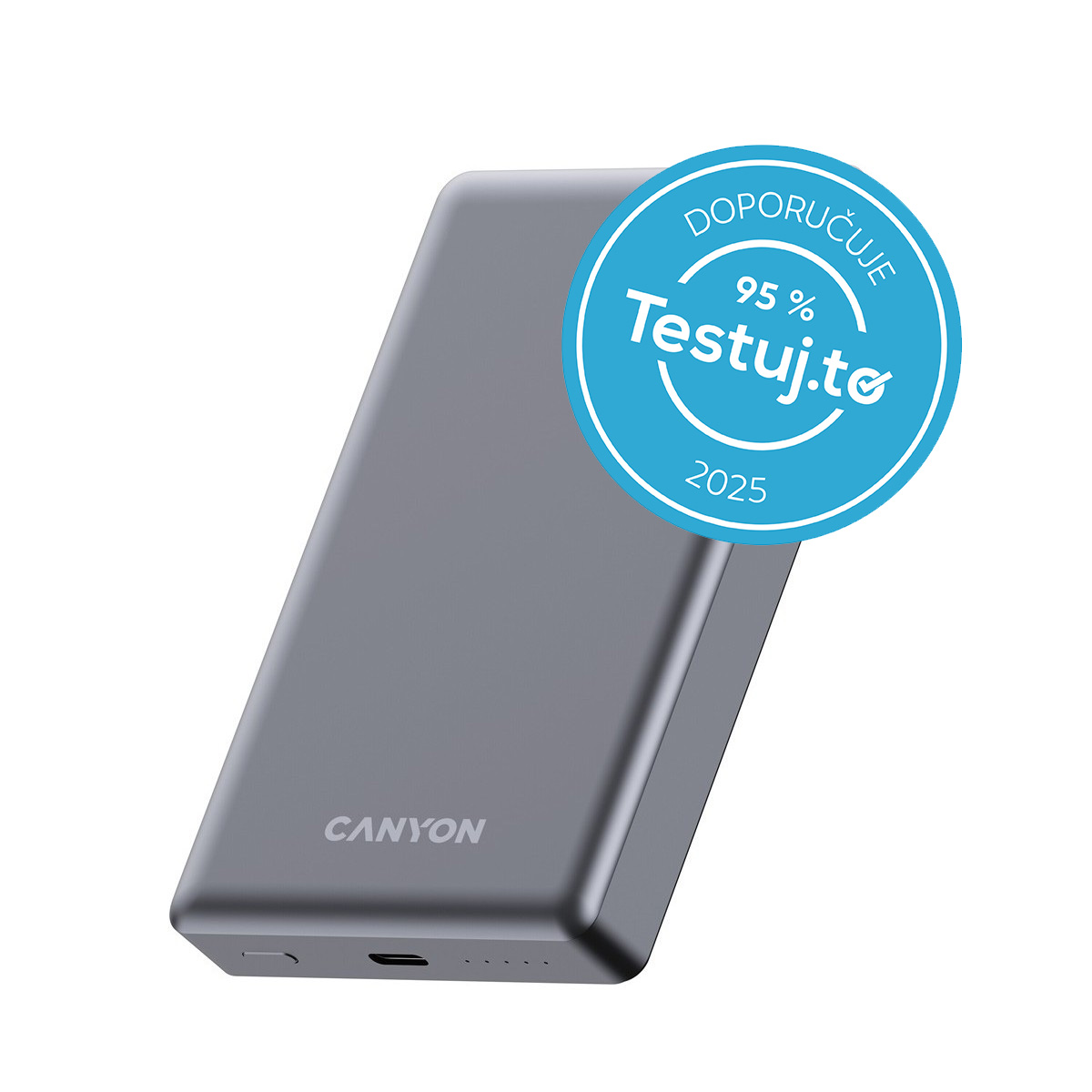 CANYON Power Bank PB-510, 10000 mAh, Magsafe wireless, 20W, Dark grey