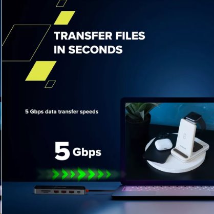 CANYON replikátor portů DS-13 7v1, 1xUSB-C PD 100W, 1xHDMI (4K), 3x USB 3.0, SD/micro čtečka, průhledný