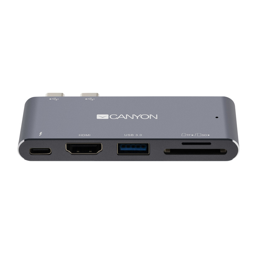 CANYON replikátor portů DS-5, 5v1, pro Apple Mackbook s Thunderbolt 3 (USB-C 100W)