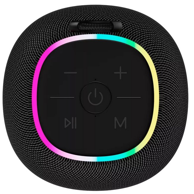 CANYON reproduktor BSP-8, RGB, BT V5.2, BLUETRUM AB5362B, 1x10W, USB-C, USB-A, microSD, AUX, černá