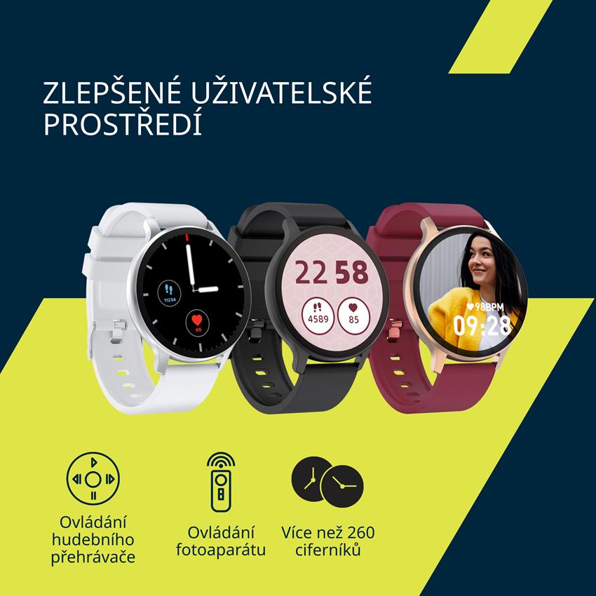 CANYON smart hodinky Badian SW-68 SILVER, 1,28" TFT displej, multi-sport, IP68, BT 5.0, Android/iOS