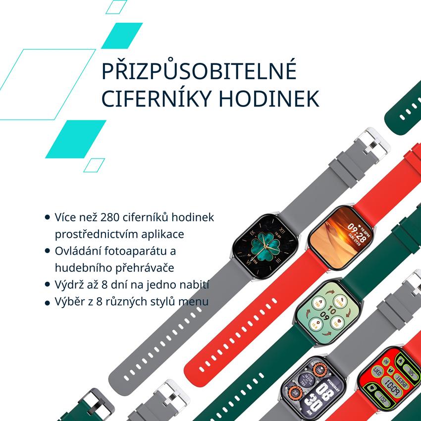 CANYON smart hodinky Chatter SW-58 GREY, 1,8" IPS, BT volání, hlasový asistent s AI, 123 sport. režimů, IP67