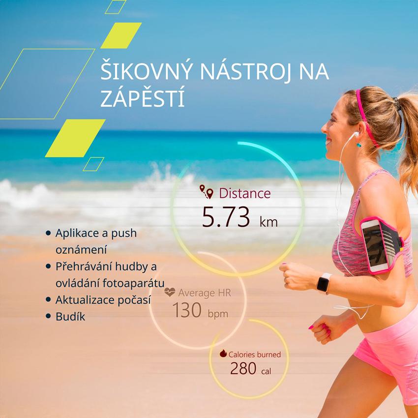 CANYON smart hodinky EASY SW-54, 1,7" IPS displej, 14 sport režimů, IP68, Android/iOS, white