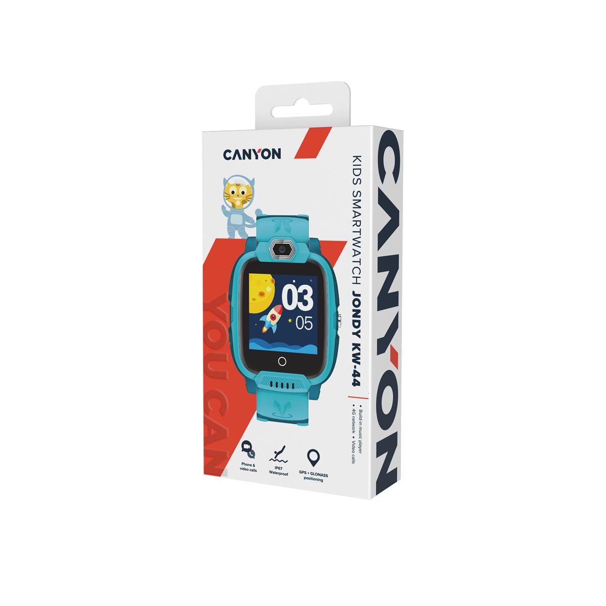 CANYON smart hodinky Jondy KW-44 GREEN, 1.44", 4G, GPS tracking, SOS tl., 512MB, 700mAh, IP67