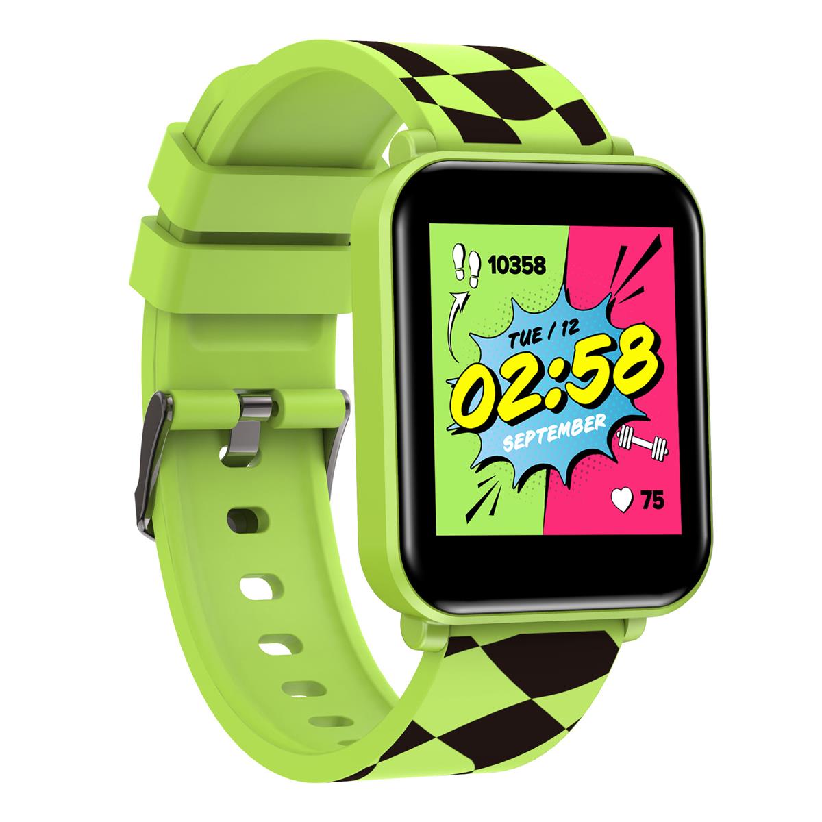 CANYON smart hodinky Joyce KW-43 GREEN, 1,54" IPS, 512MB paměť, IP67, 25 sport.režimů, 3 hry, MUSIC