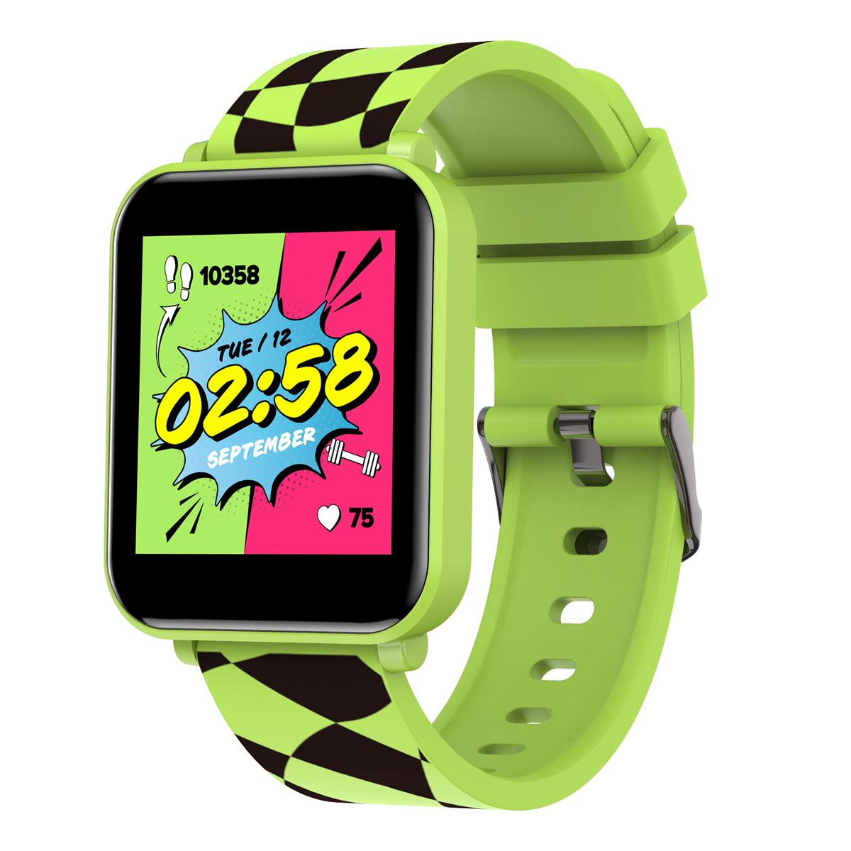 CANYON smart hodinky Joyce KW-43 GREEN, 1,54" IPS, 512MB paměť, IP67, 25 sport.režimů, 3 hry, MUSIC