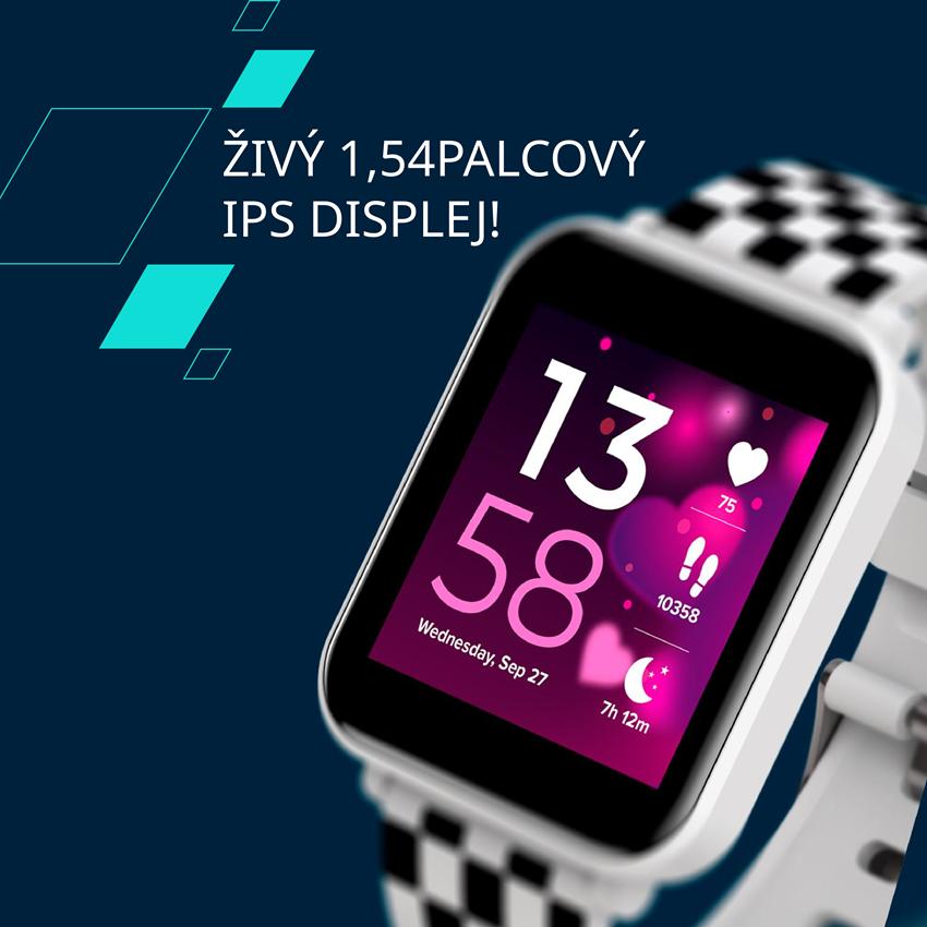 CANYON smart hodinky Joyce KW-43 GREEN, 1,54" IPS, 512MB paměť, IP67, 25 sport.režimů, 3 hry, MUSIC